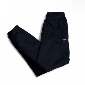 Gymshark Women Black Sweatpants with Pink Accent